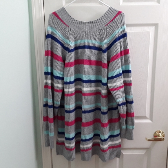 A.n.a Striped Tunic Sweater - Picture 3 of 7